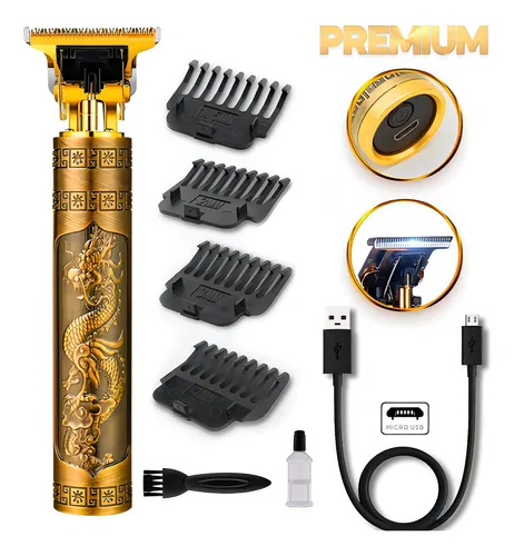 Maquina Acabamento Profissional Cabelo Barba Sem Fio Premium Cor Dourado 110V/220V Menor preço em Maquina Acabamento Profissional Cabelo Barba Sem Fio Premium Cor Dourado 110V/220V