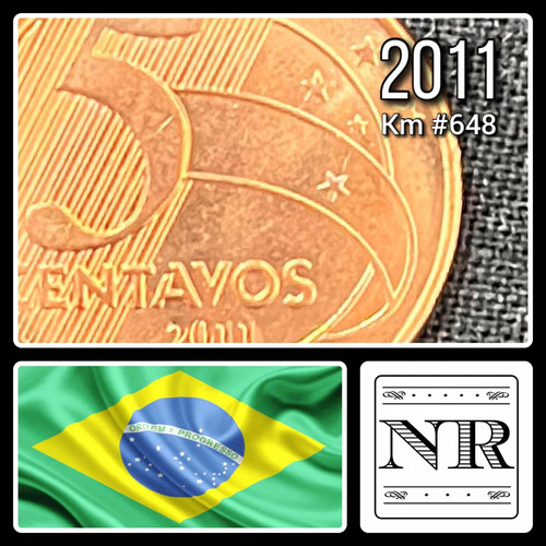 Brasil - 5 Centavos - 2011 - Km # 648 - Tiradentes