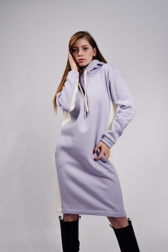 Vestido Friza Con Capucha / Invierno 2025