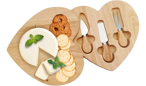 Juego De Tabla De Queso Y Cuchillos De Madera, Juego De Tabl