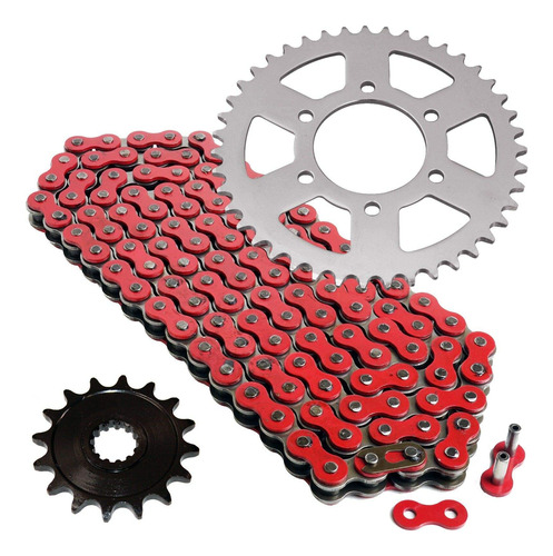 Caltric Kit Cadena Transmision Roja Piñon Para Kawasaki