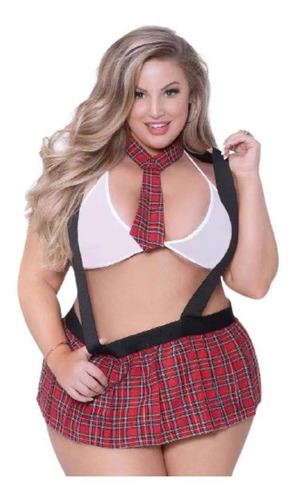 Imagen 1 de 5 de Lencería Disfraz Colegiala De Talla Plus Ropa Interior