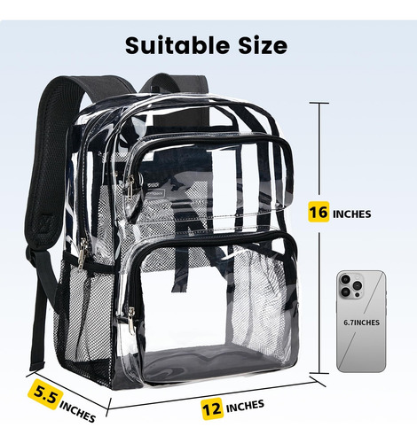 Mochila Transparente Resistente - Mochila Transparente