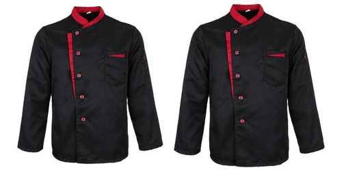 2 Piezas De Poliéster Chef Coat Camisa De Manga Larga Hotel