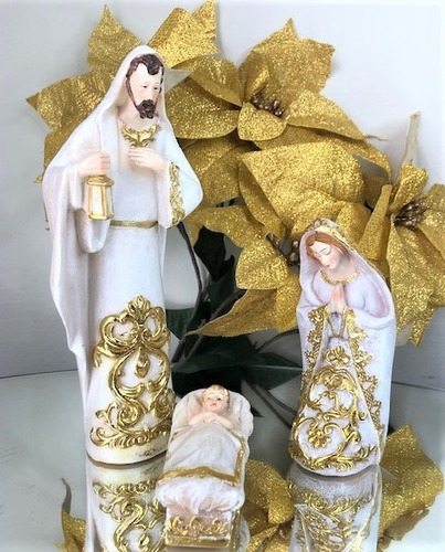 Sagrada Família Presépio 3 Peças Resina Importada 20cm
