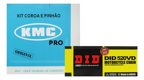 Kit Relação Kmc Pro Twister 250 + Corrente Did C Retentor