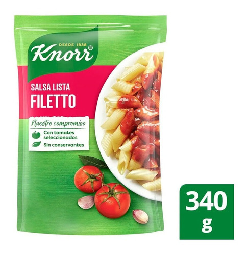 Salsa lista Knorr Filetto en doypack 340 g