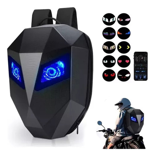 Mochila Para Andar En Moto Con Ojos Led Impermeable 1 Casco