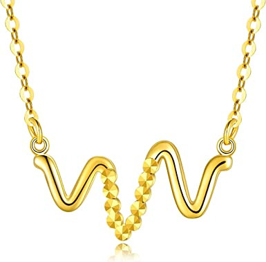 Solid 18k Real Gold Necklaces Valentines Day Gifts For