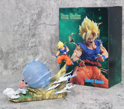 Figura Estatua Dragon Ball Z Goku Vs Majin Buu Con Luz 21cm