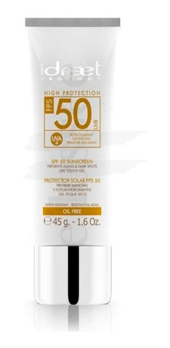Idraet Protector Solar Toque Seco Spf 50 Gel Facial Uva