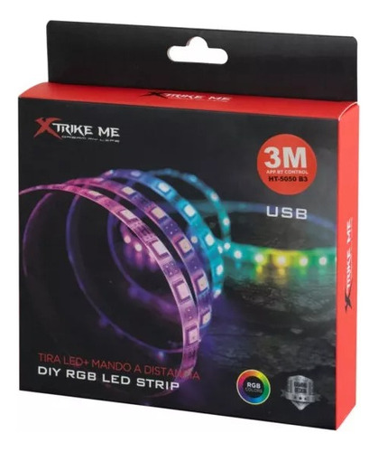 Rollo Cinta Luces Led Tira Rgb 5050 3m Usb 3 Metros Con App