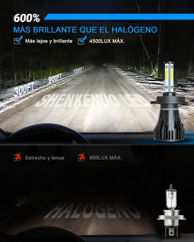 Kit De Faros Led 9003/h4, Haz Alto/bajo, 6000 K