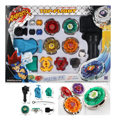 Kit De Hilado Metálico Super Tornado Fusion 4u De Beyblade