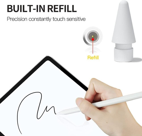 Imagen 7 de 8 de Kit 4 Puntas De Repuesto Apple Pencil 1a Y 2da Generación