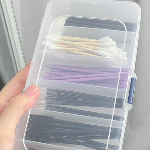 Caja Cuadrada Transparente Con Compartimentos De Almacenamie