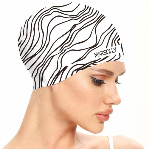 Marsolly Gorro Natacion Silicona Para Dama Pelo Largo