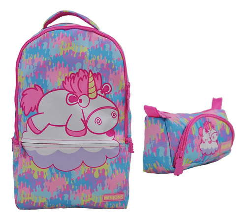 Mochila Costas + Estojo Minions Unicornio - Xeryus