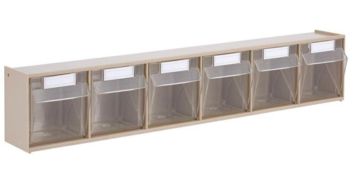 Organizador 6 Bins Transparentes E Inclinables 60x9,1x11,3cm