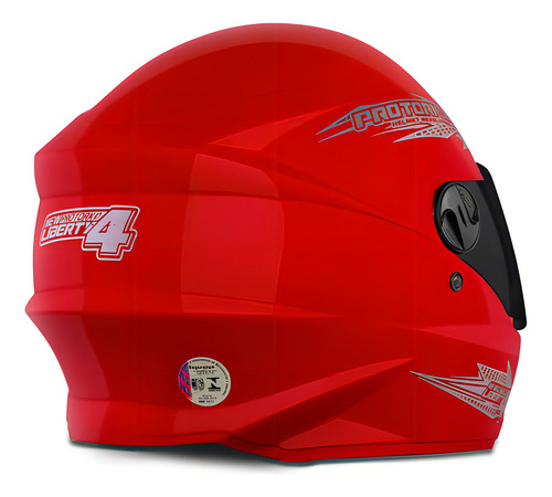 Capacete Fechado Masculino Com Viseira Fumê New Liberty 4 Cor Vermelho Desenho Solid Tamanho do capacete 58