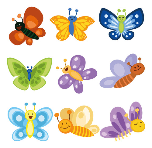 Kit Imprimible Mariposas Vectores Editables