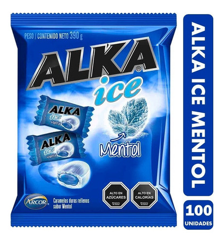Caramelo Alka Ice Mentol (bolsa Con 100 Unidades