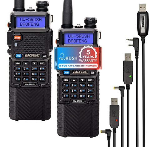 Yourush Portable Ham Radio 2 Pack Baofeng Uv-5r 8w Dual B