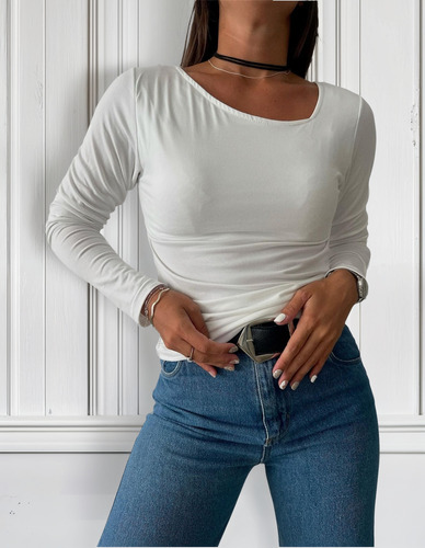 Remera Manga Larga Mujer Talle U Va Hasta Un L Modal Soft