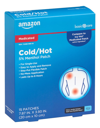 Parches Amazon Basic Care Parche Medicado Frío Caliente 5% M