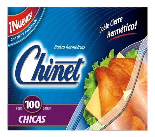 Caja Con 100 Bolsas Chicas Chinet Sandwich Herméticas