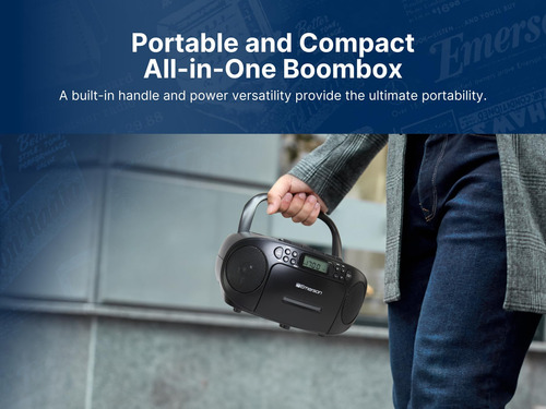Reproductor De Cd Portátil Emerson Boombox Con Reproductor D