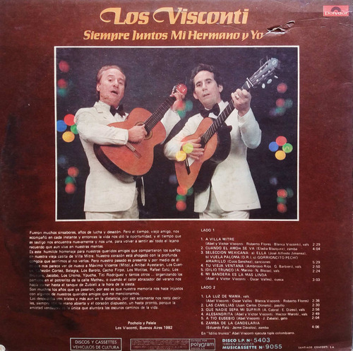 Los Visconti - Siempre Juntos Mi Hermano Y Yo Lp 1 (Usado)