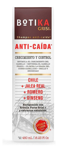 Shampoo Grisi Botika Anti Caída Crecimiento Y Control 480 Ml