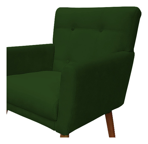 Poltrona Decorativa Onix Capitonê Suede Verde
