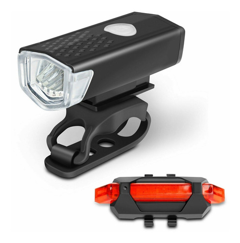 Set De Luz Led Delantera Y Trasera Para Bici Recargable Usb