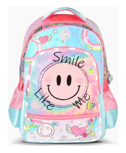 Mochila Espalda 18  Smile Like Me Con Luz Led Footy- Lanús