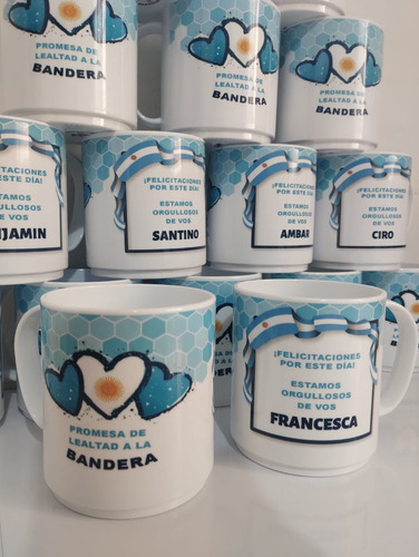 Banda Promesa A La Bandera + Taza Personalizada 36 Unidades
