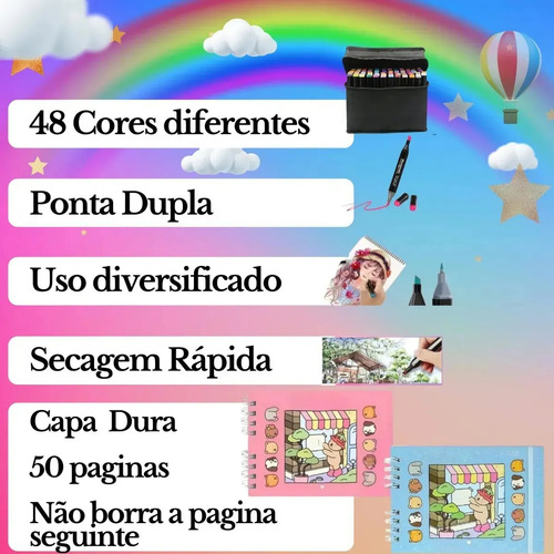 Juego De Libros Para Colorear Capivara Y 48 Lápices Capaciti