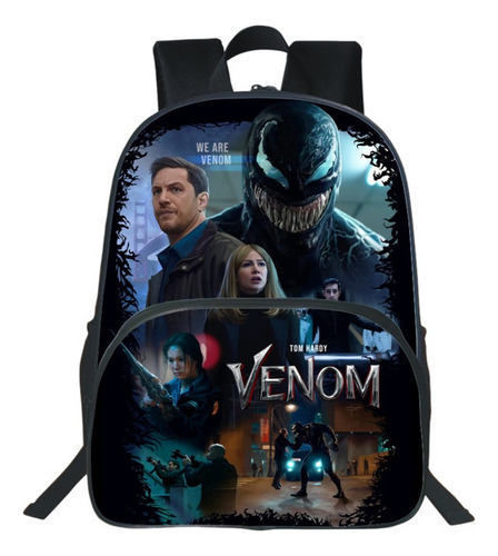 Mochila Escolar Para Niños New Supply Venom, Grande, Para Es Color Figure 02 Diseño De La Tela 17-inch