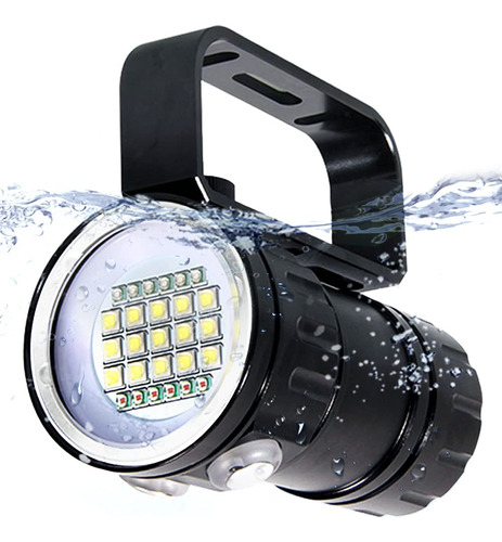 Linterna De Buceo 18000lm Ipx8 Impermeable Antorcha Led De B