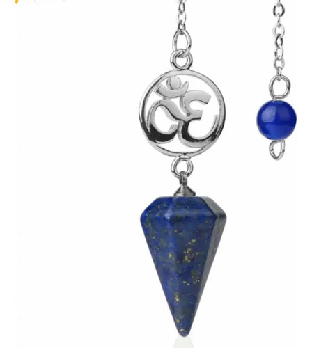 Péndulo De Piedra  Lápiz Lazuli Con Símbolo Om Nuevo