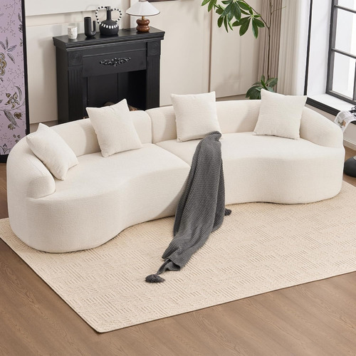Sofa Seccional 4 Plazas Curvado Con 4 Almohadas Olodumare