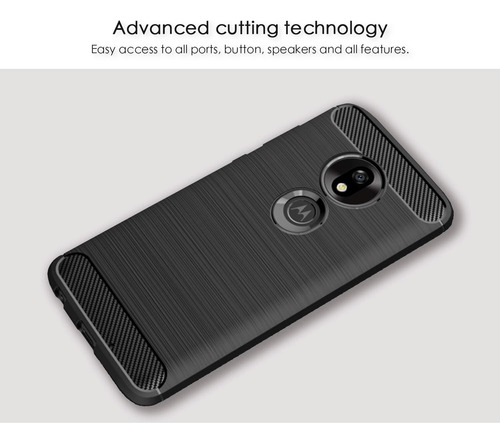 Funda Protector Slim Case Para Celular Moto G7 Power Negro Lisa