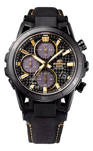 Reloj Hombre Casio Efs-s640ze-1adr Edifice Correa Negro Bisel Negro Fondo Negro