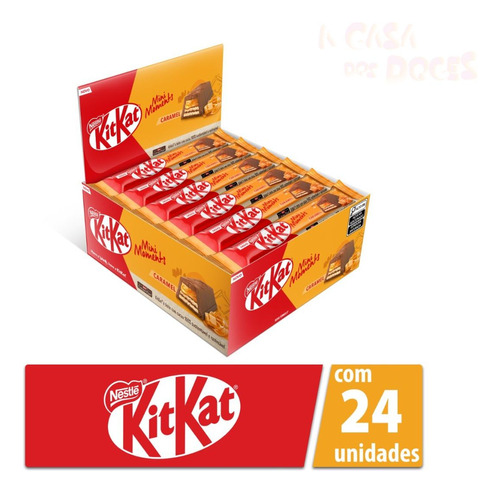 Chocolate Kit Kat Caramelo 34,6g Caixa C/24 Unidades -nestlé