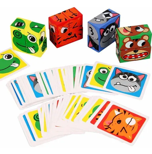 Juego Cubo Rubik Puzzle Face Changing Cambio Emociones Emoji Color De La Estructura Multicolor