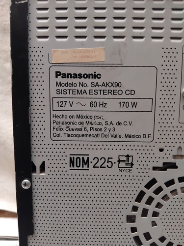 Modular Panasonic Sa-akx50 (solo Aux Y Usb) Para 5 Bafles Negro 110 W (Usado)