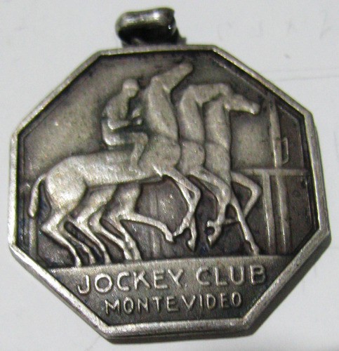 Antigua Medalla Del Jockey Club De 1947 Plata Y Esmalte