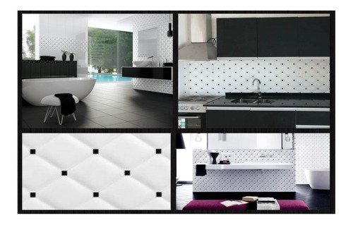 Ceramica 25x50 Blanco Negro Orion Classic Relieve Precio X M2 Cajas De 1,63m2 Mj España