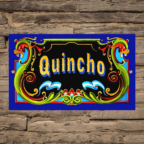 Cuadro Retro Vintage Filete - Quincho - 25 X 15 Cm
